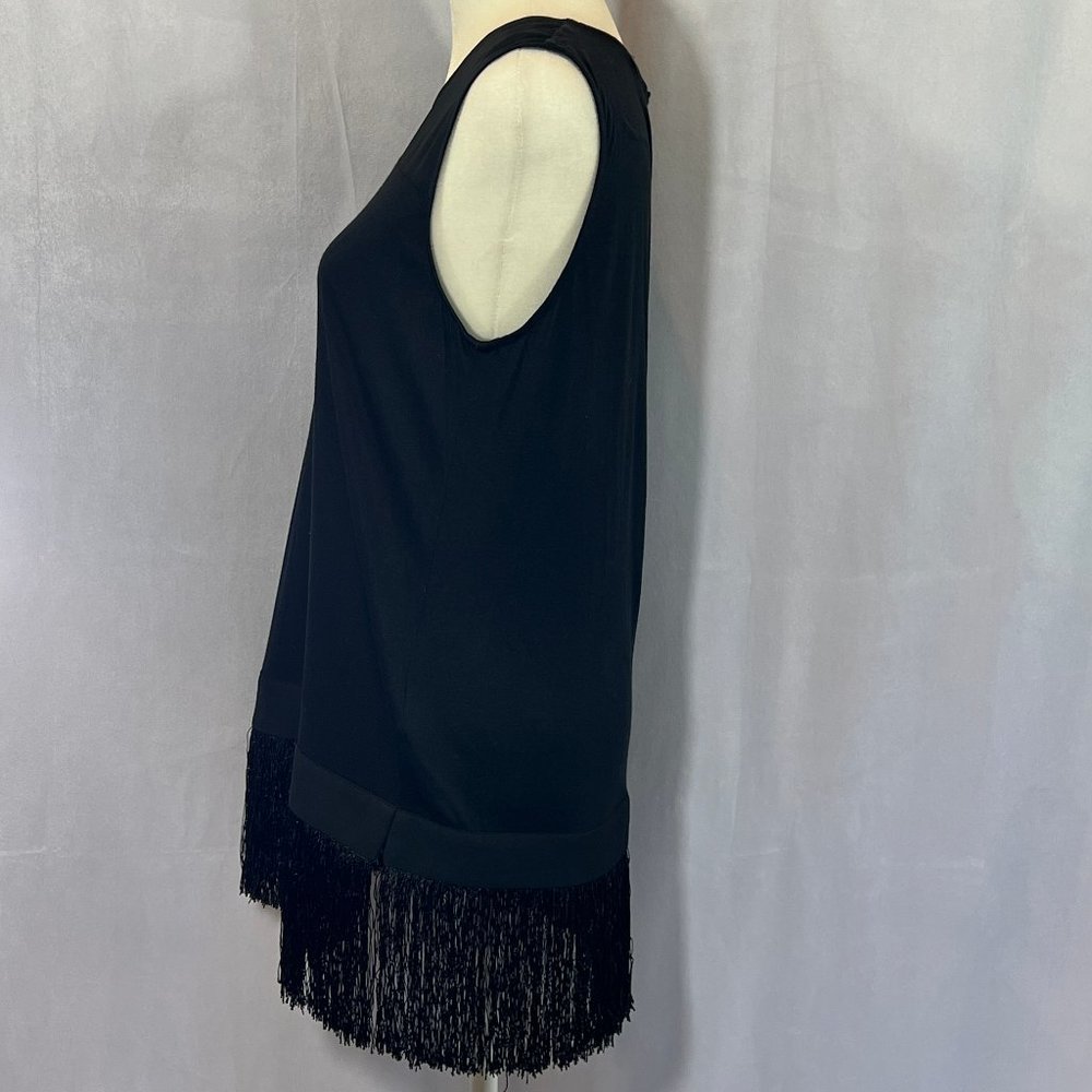 J. Crew Black Sleeveless Fringe hem Tank Top Size Small - Picture 5 of 11
